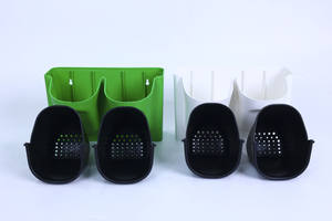 Maceta Moderna de Plástico para Montar en la Pared con Doble Bolsillo, Jardinera Vertical, Maceta con Autorriego, Contenedor Colgante para Plantas - Product Image 5