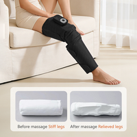 Masseur de jambes complet avec compression d'air et chaleur, masseur sans fil pour mollets et cuisses pour la circulation et la récupération, contrôle de la durée