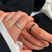 Bijoux Offre Spéciale Bague de couple en argent sterling 925 Epoxy Transportant une bague de mariage réglable Cadeaux d'anniversaire d'amant de la Saint-Valentin