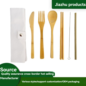 Vente chaude Bambou Vaisselle Ensemble Maison Voyage Couteau Fourchette, Cuillère Ensemble Extérieur Pratique Sac Bambou Vaisselle - Product Image 2