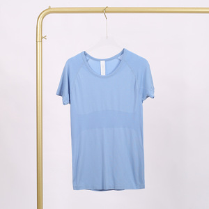Camiseta Deportiva <span class=keywords><strong>de</strong></span> Manga Corta para Mujer, <span class=keywords><strong>de</strong></span> Secado Rápido, <span class=keywords><strong>El</strong></span>ástica, Sólida, Básica, para Correr, Fitness, Yoga, Uso Diario - Product Image 6