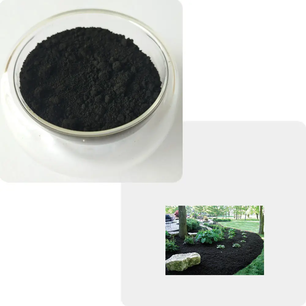 Anorganische synthetische pigment schwarz eisenoxid 4330 318 722732 für holz chips mulch farbstoff pulver