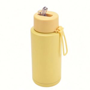 Bouteille d'eau sport en acier inoxydable à double paroi de 1000 ml avec logo personnalisé et couvercle à poignée - Product Image 4