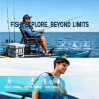 NOUVEAU Kayak de pêche gonflable à pédales 11'6'' pour 2 personnes, bateau de pêche sportive en plastique Drop Stitch, planche à pagaie SUP