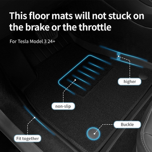Tappetini per Auto Compatibili con <span class=keywords><strong>Tesla</strong></span> <span class=keywords><strong>Model</strong></span> <span class=keywords><strong>3</strong></span> 2024, Set da 8 Pezzi in TPE Ecologico, Spessore 5MM, per Abitacolo e Bagagliaio - Product Image 3