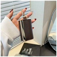 Sac fourre-tout pliable réutilisable en cuir PU avec porte-clés, sac à main compact, pochette portable, anneau porte-clés, pour voyage, plage, courses et usage quotidien