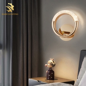 Американский современный минималистичный круглый светодиодный настенный светильник в японском скандинавском стиле для декора интерьера отелей, гостиных и коридоров - Product Image 4