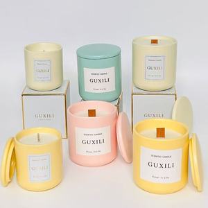 Bougie parfumée artisanale en cire de soja dans un pot en céramique, décoration de maison pour Thanksgiving et Noël, bougies d'<span class=keywords><strong>aromathérapie</strong></span> haut de gamme - Product Image 5