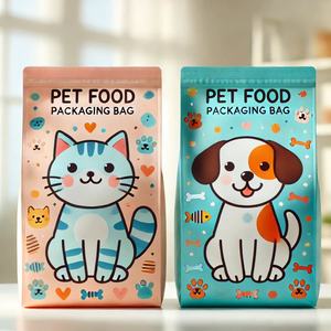 Kemasan Makanan Anjing Custom Flat Bottom Logo Dog Treat 10kg 20kg Kantong Matte Finish 5lb 20lb 40lb Pouch Kemasan Makanan Hewan Peliharaan Kantong Makanan Anjing dengan Resleting - Product Image 4