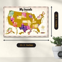 Póster de mapa del mundo raspable de lujo dorado, arte de pared de papel para decoración de sala de estar, mapa de marcas de viaje de estilo de amor elegante