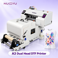 Mesin Cetak Kaos A3 DTF Printer Dual XP600 Printhead PET Film Heat Transfer Dengan Pengering dan Penggoyang Bubuk