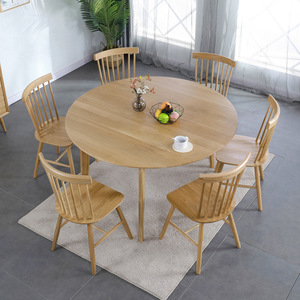 North European Solid <b>Wood</b> <b>Extendable</b> Oval <b>Dining</b> <b>Table</b> Cherry <b>Wood</b> Color For <b>Dining</b> Room - Product Image 3