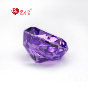 Wuzhou harga pabrik 4K pecahan es potong ungu anggrek bentuk bulat permata Cz 4mm-16mm 5A + kualitas zirkonia kubik sintetis yang tersedia - Product Image 5