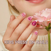 Ongles artificiels pré-dessinés pour enfants Makeauty, couvrance totale, en PMMA, à presser, 10 pièces, certifiés MSDS