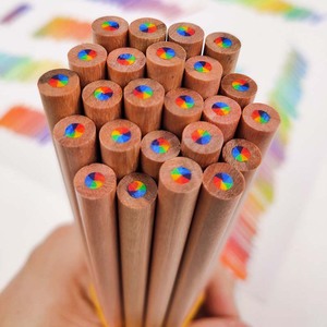 LISI 7 pollici nero manico in legno Multi colore matite sfuse 7 colore in 1 matita arcobaleno Logo personalizzato per bambini <span class=keywords><strong>adulti</strong></span> disegno artistico - Product Image 6