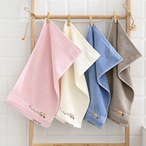 Jianmu Qingyue Serviette pour le visage pour enfants, 27x50 cm, en pur coton brodé, doux et absorbant, pour garçons et filles - Product Image 1