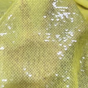 <span class=keywords><strong>Tissu</strong></span> en tulle brodé de luxe bon marché, transparent, jaune, à paillettes, pour robes de soirée et sacs de mariage - Product Image 2