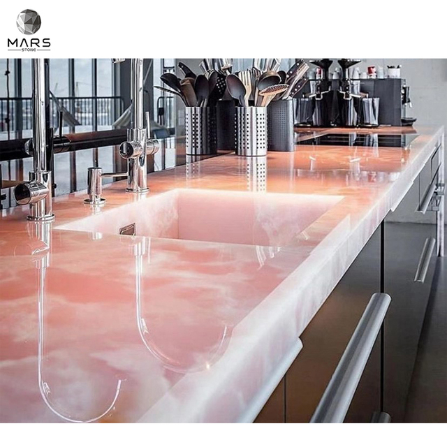 Beautiful Pink Onyx for Stone Marble Slab Countertop Tabletop