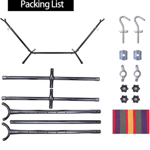 <span class=keywords><strong>Hamaca</strong></span> Doble Resistente para 2 Personas, <span class=keywords><strong>Hamaca</strong></span> de Algodón para Acampar con Soporte de Acero que Ahorra Espacio y Bolsa de Transporte para Relajación al Aire Libre - Product Image 6