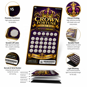 Cartes à gratter personnalisées imprimées, billets de loterie sécurisés, données variables, code QR, code-barres, carte à gratter anti-contrefaçon - Product Image 6