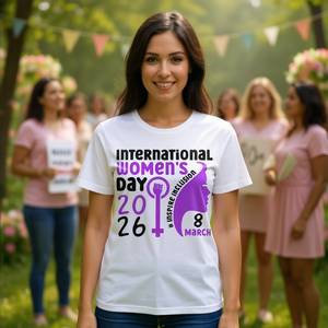 T-shirt Floreale Femminista da Donna 100% Cotone Girocollo Manica Corta Casual Primavera Estate Stampa Jersey Vestibilità Regolare - Product Image 2