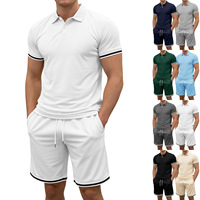 Ensemble de shorts de sport décontractés pour hommes sur mesure, t-shirt polo à manches courtes, shorts pour hommes