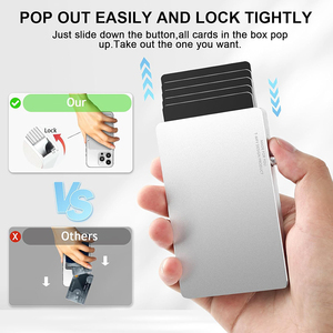 Personalize Ultra-Slim Portable Multi-Functional Anti-Theft Durable Magnetic Patent <strong>Metal</strong> <strong>Wallet</strong> - Product Image 3