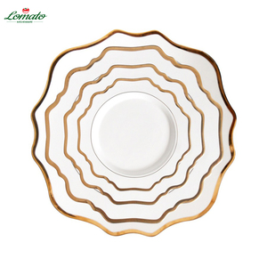 Set di Piatti in Fine Porcellana Bone China con Design Floreale Rotondo <span class=keywords><strong>per</strong></span> Cena e Dessert, Ideale <span class=keywords><strong>per</strong></span> Matrimoni e Feste - Product Image 3