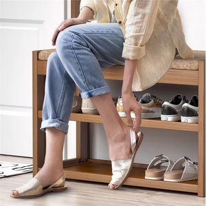 <span class=keywords><strong>Porte</strong></span>-chaussures <span class=keywords><strong>et</strong></span> <span class=keywords><strong>porte</strong></span>-<span class=keywords><strong>manteau</strong></span> 3-en-1 en bambou <span class=keywords><strong>avec</strong></span> siège rembourré pour entrée <span class=keywords><strong>et</strong></span> couloir - Product Image 2