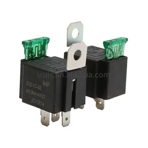 NVFSA30DC12 Electronic Car Automotive Relay DC 12V 30A 4-Pin Durable Normally Open Contacts Fused Relay On/Off With Bracket