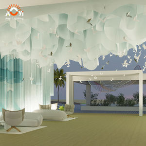 Installation <span class=keywords><strong>de</strong></span> <span class=keywords><strong>plafond</strong></span> en nuages ondulés sur mesure - Sculpture LED artistique pour <span class=keywords><strong>centre</strong></span> commercial et atrium - Product Image 6