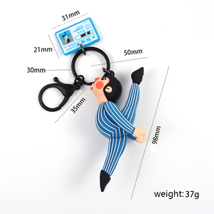 Hàn Quốc Dễ Thương Thể Dục Nhảy Múa Bệnh nhân Móc Chìa Khóa Phụ Nữ Charms Vui PVC Cao Su Vài Móc Khóa Xe Túi Keyring Valentine Quà Tặng - Product Image 3