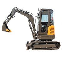 LIVRAISON GRATUITE JIAHE 8027 Mini-excavatrice de 2,7 tonnes avec cabine, hydraulique, sur chenilles, moteur Kuboto haute puissance 14KW, pompe moteur pour travaux de terrassement