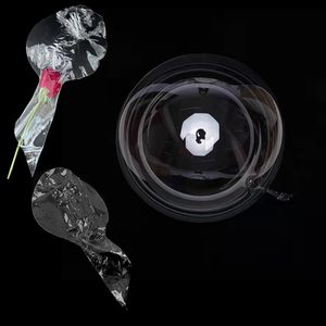 Wholesale Single Birthday Party Supplies Rose Flower LED Clear Transparent Helium-Filled <b>Balloons</b> 50pcs/bag Christmas Party - Product Image 1