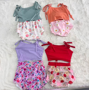 Set Estivo Cozy W59 Daisy Rainbow per Bambina, 2 Pezzi in Tessuto Morbido e Traspirante |   RTS |   Costume da bagno per bambini con chiusura a cintura a costine - Product Image 6