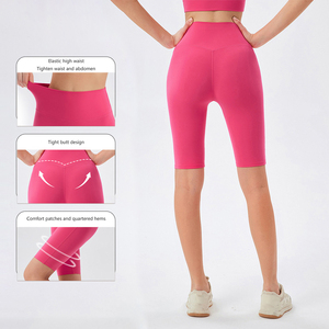 D42453 Sommer Damen Fünf-Punkt-Haifisch hose Hohe Taille Bauch schließende Shorts Elastischer Verschluss Erhältlich in großen Größen - Product Image 4