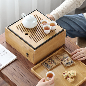 Japanese Style Multi Functional <b>Tea</b> Storage Box With Dry Brewing Tray Portable Kung Fu <b>Tea</b> <b>Set</b> For Household Afternoon <b>Tea</b> - Product Image 4
