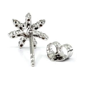 Prix d'usine, production rapide, boucles d'oreilles clous semi-montées pour femme en or blanc 18 carats avec diamant véritable taille brillant, fermoir à vis, pour mariage - Product Image 3
