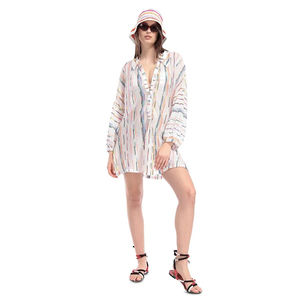 Robes caftan imprimées en soie 100% personnalisées 2020 femme Resort Wear caftan avec cardigan t-shirt - Product Image 1