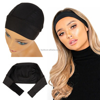 AliLeader Bandeau Réglable Noir à Bande Magique, Bonnet Perruque Dôme en Maille Soie pour la Fabrication de Perruques
