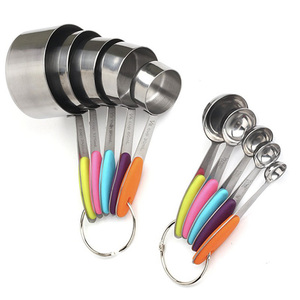 Ensemble de 10 cuillères doseuses en acier inoxydable et silicone, écologiques, compatibles lave-vaisselle, ustensiles de pâtisserie pour la cuisine à domicile - Product Image 2