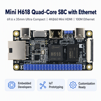 Carte de développement Allwinner H618 Quad-core 64 bits SBC avec 4 Go de LPDDR4, Wi-Fi 6 2,4 GHz, 4K 60Hz FPS, USB-C OTG, Ethernet 100M, GPIO 40 broches