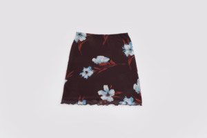Mini-jupe moulante vintage à motif floral en maille, taille basse, élégante, transparente, flatteuse et décontractée - Product Image 6