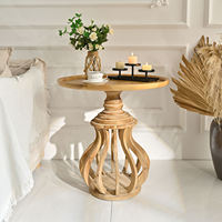 Table basse ART NEST INNOVA Home Farmhouse, style naturel, bois massif, panneau réglable et extensible, design moderne européen, pour la maison