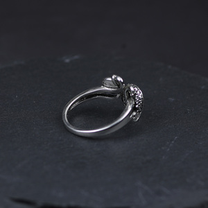 Autentico 925 Sterling Silver <span class=keywords><strong>di</strong></span> Pesce E Fiori <span class=keywords><strong>di</strong></span> <span class=keywords><strong>Loto</strong></span> Per Le Donne Regolabile Gioielli Vintage Aneis Feminino - Product Image 6