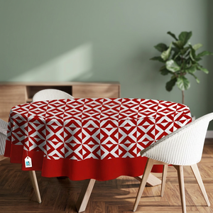 Modern 60 Inch Cotton Printed Round Tablecloth Floral Woven Design Oilproof <b>Waterproof</b> <b>Table</b> <b>Cover</b> for Dining Parties - Product Image 3