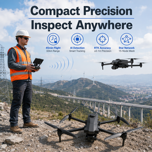 Système d'imagerie aérienne Razor-4T 4K, autonomie de 52 minutes, portée de 25 km, FPV de 10 km, évitement d'obstacles omnidirectionnel pour la surveillance industrielle - Product Image 1
