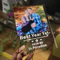 Plaque musicale personnalisée en verre avec couverture d'album musical, plaque Spotify, support, signe en acrylique, cadeau d'anniversaire