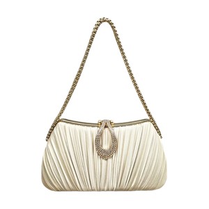 Nouveau sac de soirée plissé, sac à main de couleur unie, simple, élégant, tendance, pour cheongsam, banquet, mariage, fête, pour femmes - Product Image 5