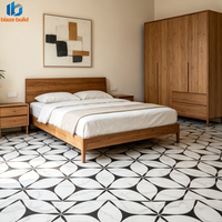 Carreaux de sol et de mur antidérapants 800x800mm, finition brillante, motifs floraux géométriques pour cuisine, salon, hôtel, café, terrasse